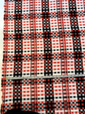 Italian Gingham Plaid Grid Cotton Blend Suiting - Red / Black / White