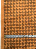 Italian Plain-Weave Virgin Wool Suiting with Houndstooth Print - Orange / Bronze