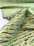 Italian Scattered Weave Cotton Blend Suiting - Neon Yellow / Turquoise / Black / White