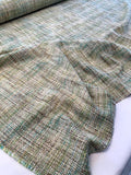 Italian Classic Woven Cotton Tweed - Shades of Green / Sand / Earth