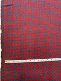 Italian Boxy Houndstooth Jacket Weight Wool Tweed - Red / Postal Blue