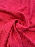 Italian Classic Basketweave Poly Blend Suiting - Hot Pink