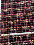 Fancy Acrylic Blend Tweed with Shimmer Threads - Plum / Magenta / Yellow / Light Pink