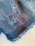Italian Abstract Novelty Denim-Look Cotton Suiting - Denim Blue