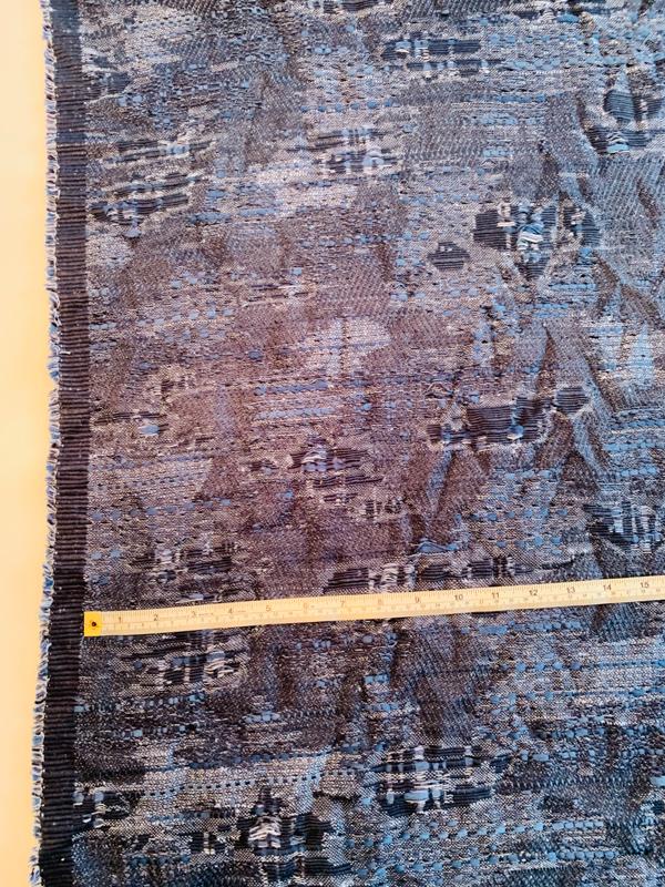 Italian Abstract Novelty Denim-Look Cotton Suiting - Denim Blue