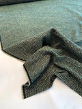Italian Classic Cotton Blend Tweed - Shades of Green / Black