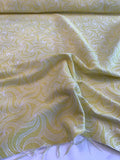 French Woven Swirl Pattern Suiting - Yellow / Off-White