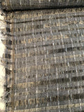 Italian Novelty Tweed Boucle with Interlooping Velvet Stripes - Shades of Dark Grey