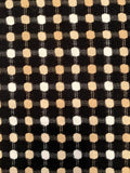 Italian Geometric Grid Cotton Suiting - Black / White / Nude