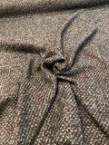 Italian Classic Boucle Tweed Jacket Weight Wool Blend - Moss Green / Black