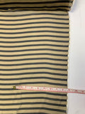 Horizontal Striped Printed Silk Chiffon - Black / Khaki Gold