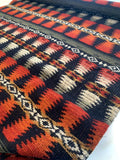 Italian Southwestern Ethnic Mohair-Like Wool Coating - Burnt Orange / Black / Olive / Beige