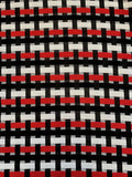 Italian Modern Basketweave Look Suiting - Red / Black / White