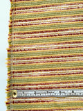 Italian Woven Striped Cotton Blend Tweed - Red / Yellow / Lime / Off-White