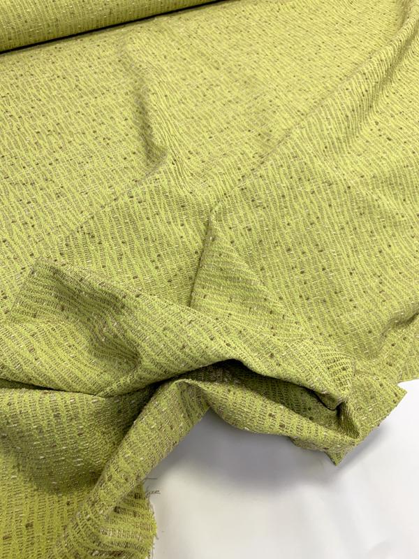 Wavy Pattern Boucle Tweed - Chartreuse / Taupe