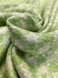 Super Soft Classic Houndstooth Silk Tweed - Spring Green / Off-White