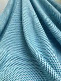 Italian Dot Pattern Cotton Blend Suiting - Summer Blue / White