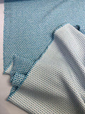 Italian Dot Pattern Cotton Blend Suiting - Summer Blue / White