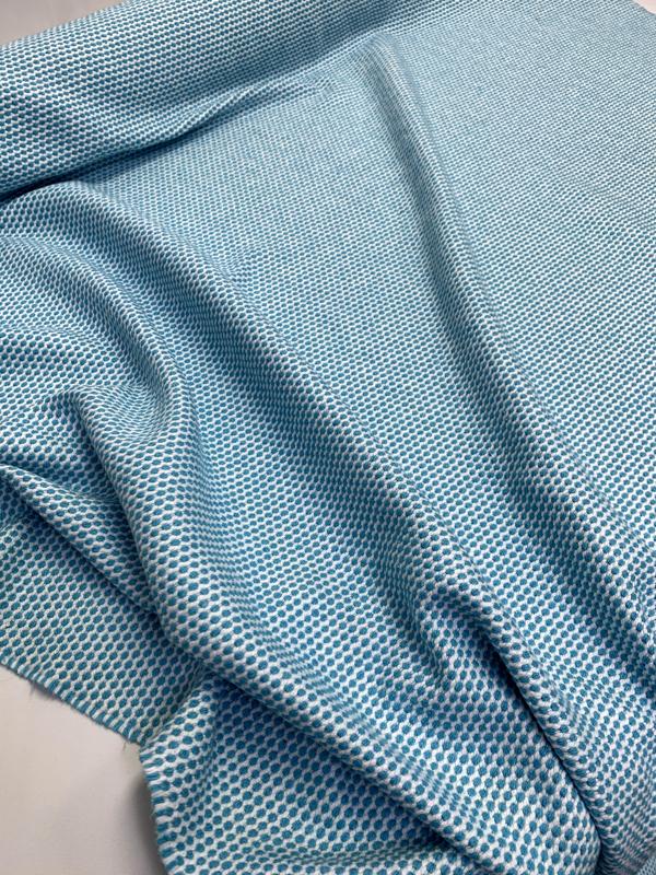 Italian Dot Pattern Cotton Blend Suiting - Summer Blue/White | FABRICS ...