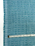 Italian Woven Striped Cotton Blend Tweed - Teal / Cadet Blue