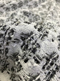 Italian Houndstooth Glam Tweed - White / Silver / Black
