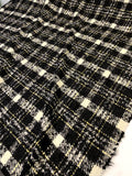 Veronica Beard Virgin Wool Jacket Weight Boucle Tweed with Lurex - Black / Ivory / Yellow