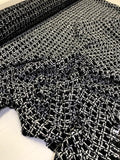 French Windowpane Wool Blend Tweed - Black / White