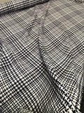 Italian Modern Glen Plaid Woven Poly Yarn-Dyed Suiting - Navy / White