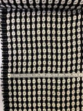 Italian Double-Sided Geometric Design Tweed - Black / White / Clear