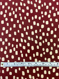 Lots of Dots Printed Silk Crepe de Chine - Maroon / Beige
