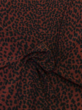 Cheetah Printed Silk Crepe de Chine - Maroon / Black