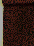 Cheetah Printed Silk Crepe de Chine - Maroon / Black