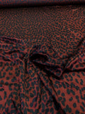 Cheetah Printed Silk Charmeuse - Maroon / Black