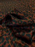 Cheetah Printed Silk Charmeuse - Maroon / Black
