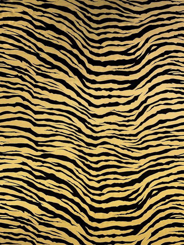 Tiger Printed Silk Charmeuse - Gold / Black