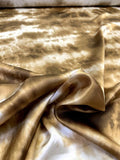 Tie-Dye Printed Silk Charmeuse - Mustard-Gold / Off-White
