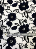 Lela Rose Floral Embroidered Poly Ponte Knit - Navy / White / Black