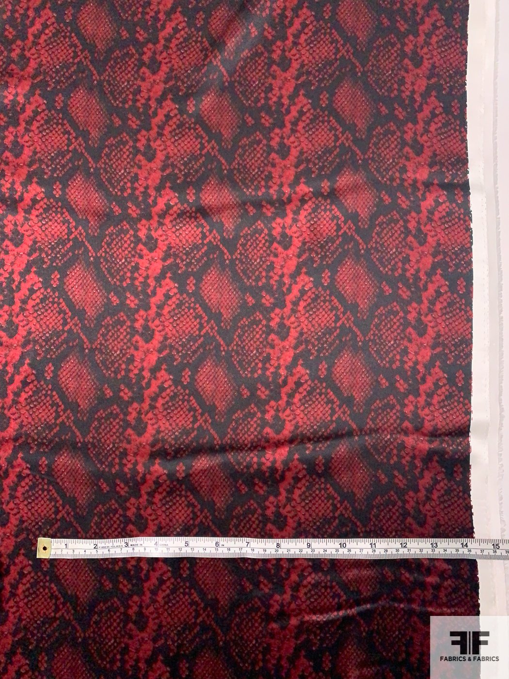 Snakeskin Printed Silk Charmeuse - Maroon / Black