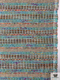 French Glamorous Cotton Blend Tweed with Texture and Lurex - Multicolor