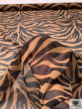 Tiger Printed Silk Chiffon - Copper Brown / Black