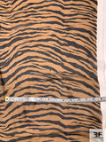 Baby Tiger Printed Silk Chiffon - Caramel Brown / Black
