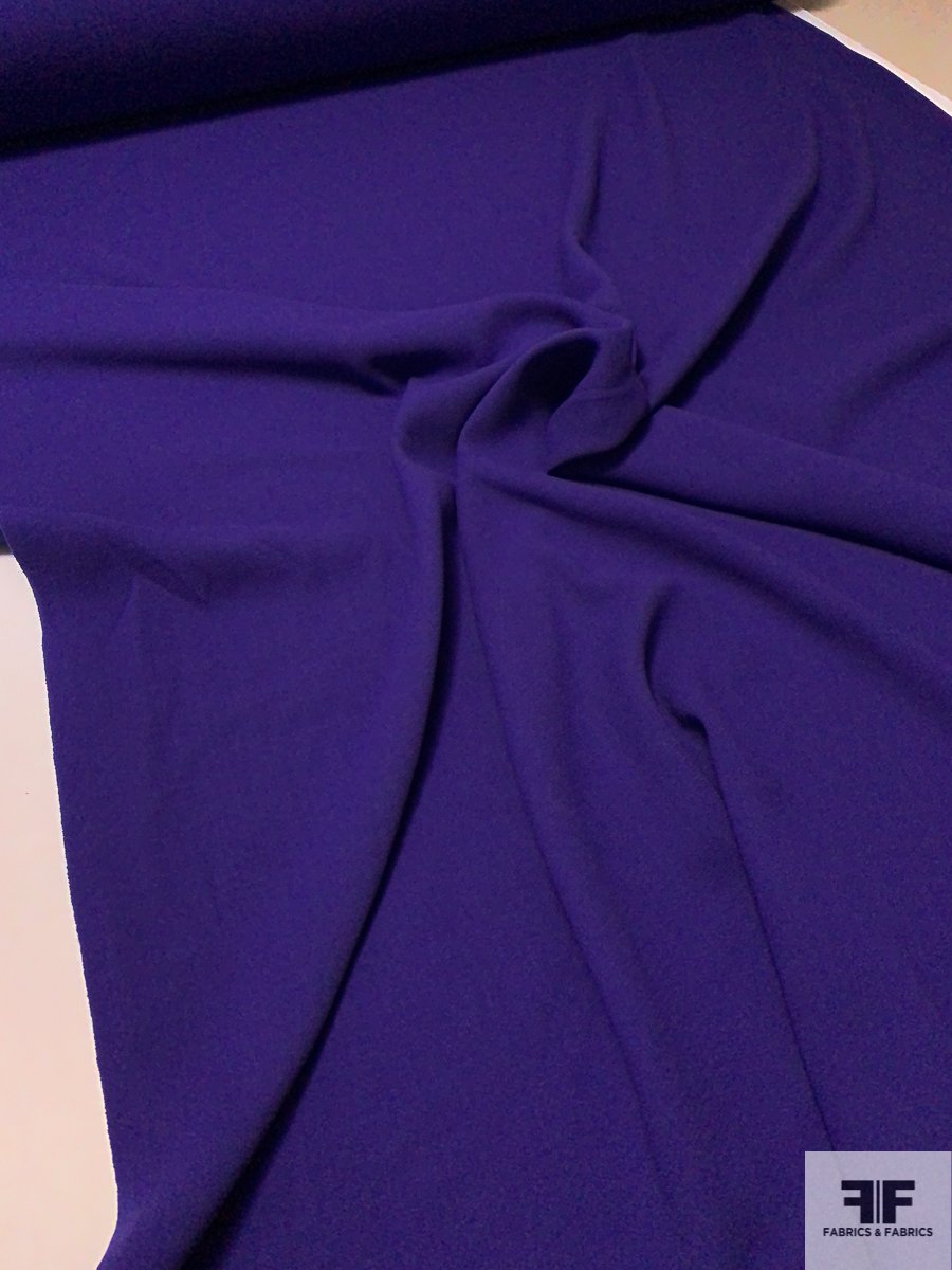 Italian Double Faced Wool Crepe with Stretch - Purple