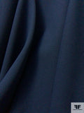 Italian Double Faced Wool Crepe with Stretch - Navy