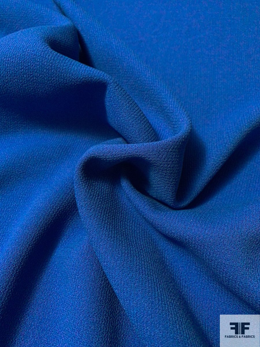 Royal blue matte double-sided stretch crepe fabric — Tissus en Ligne