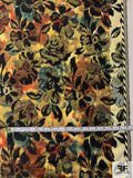 Hazy Floral Taffeta Brocade with Lurex - Black / Gold / Teal / Brick