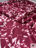 Prabal Gurung Hazy Floral Silk and Cotton Gazar with Slight Slubs - Berry / Light Pink