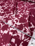 Prabal Gurung Hazy Floral Silk and Cotton Gazar with Slight Slubs - Berry / Light Pink