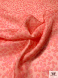 Painterly Polka Dot Silk Satin Face Organza - Shades of Pink / Coral