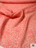 Painterly Polka Dot Silk Satin Face Organza - Shades of Pink / Coral