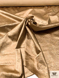 Crushed Look Stretch Polyester Satin - Vintage Gold